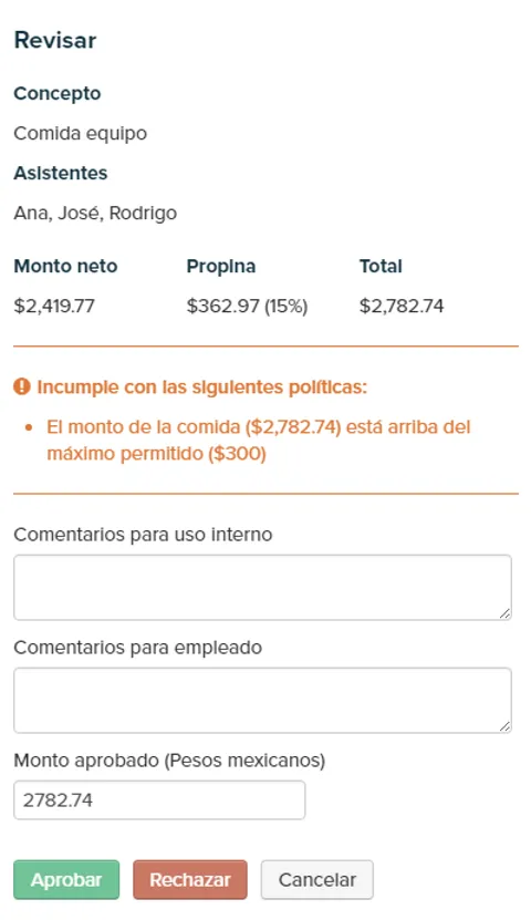 Políticas de gastos